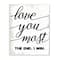 Stupell Industries Love You Most Romantic Rustic Word Design Wall Plaque